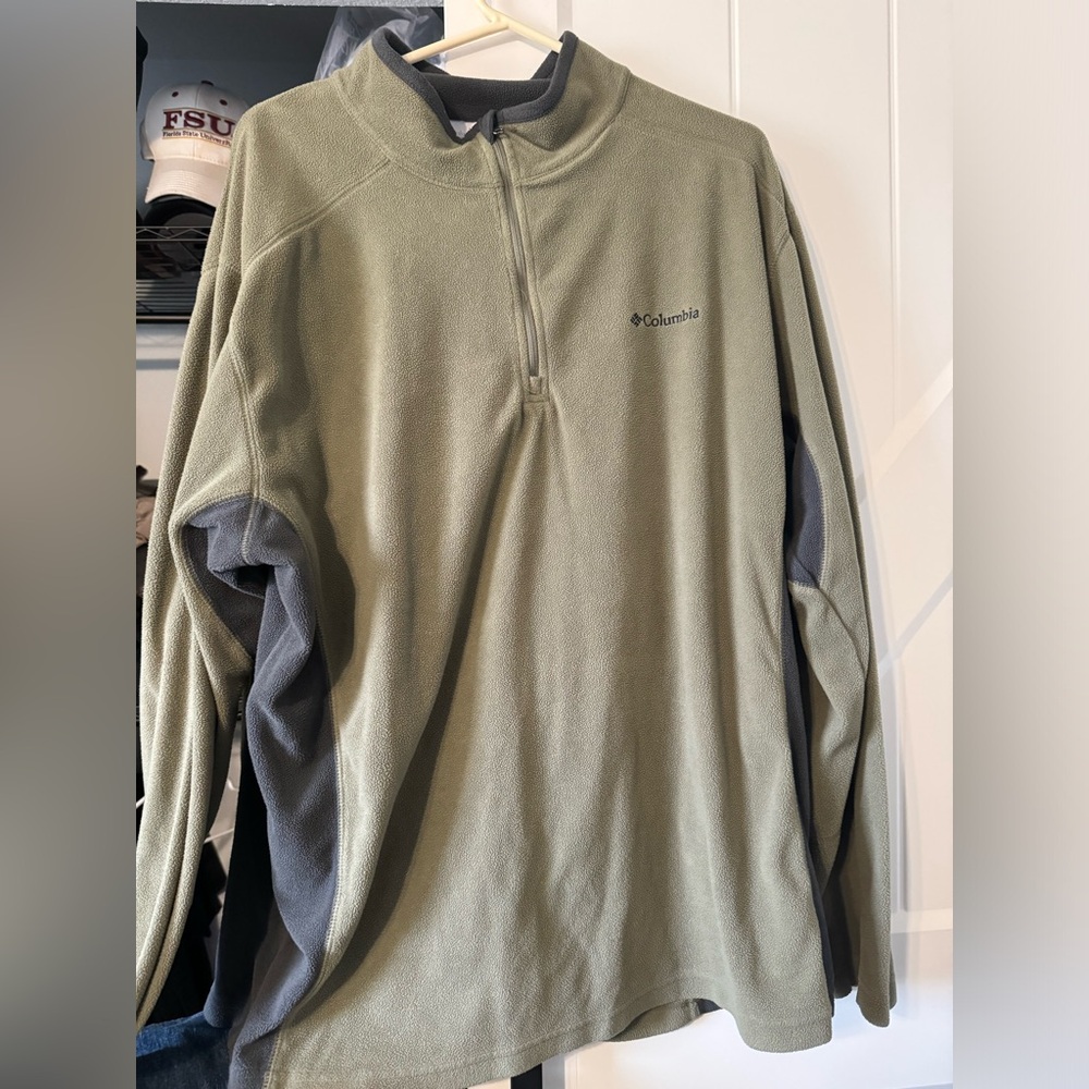 Columbia 1/4 Zip Fleece Green/Gray XXL
